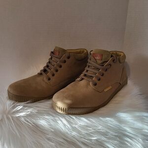 Woodland Tan High-Top Sneakers, Size 44 (12 Inches )